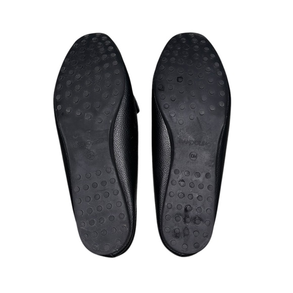 Bandolino Neutral Black Leather Square Toe Slip On Mules Flats 10 - Picture 6 of 7